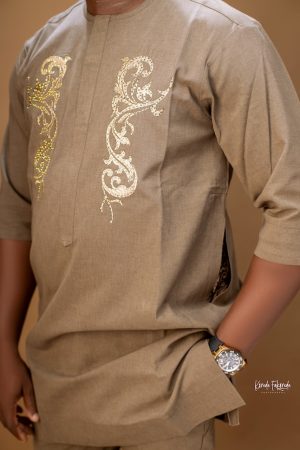 Biege Floral Kaftan