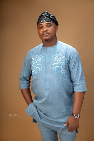 Stone Wash Blue Floral Kaftan