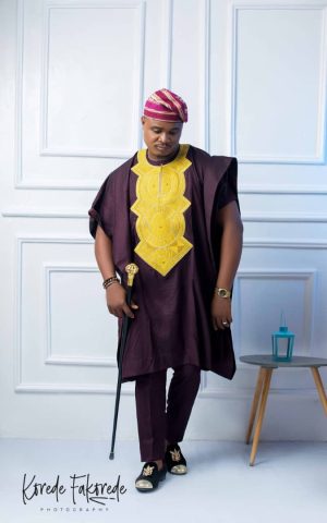 D Shodamo Burgundy Agbada