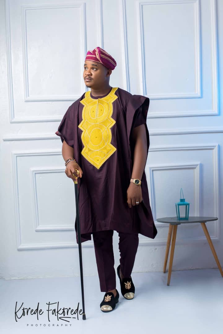 D Shodamo Burgundy Agbada - Image 3