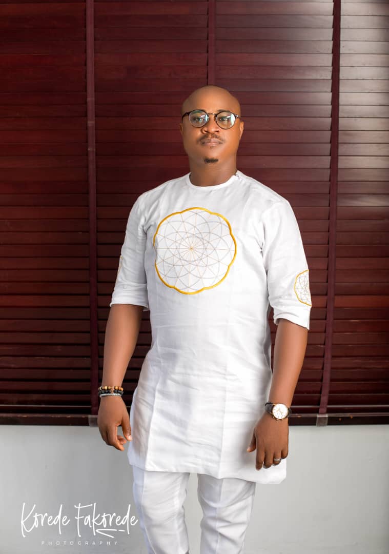 3/4 White Monogram Kaftan - Image 3