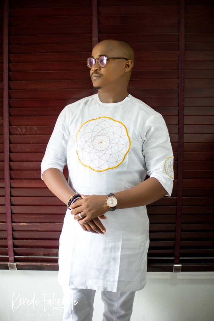 3/4 White Monogram Kaftan - Image 2